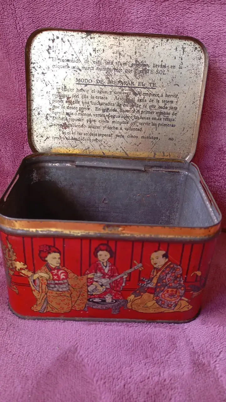 Lata Vintage de Té Sol Etiqueta Roja - 2