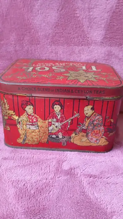 Lata Vintage de Té Sol Etiqueta Roja - miniatura 4