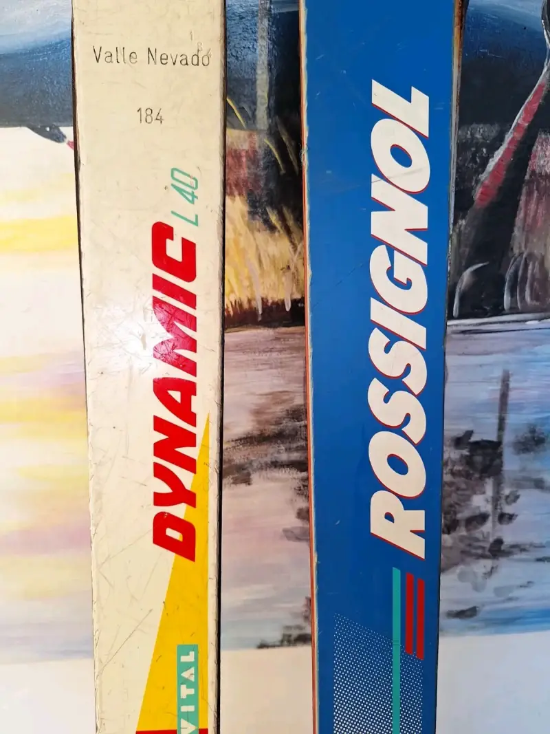 Esquís Rossignol y Dynamic con fijaciones - 1