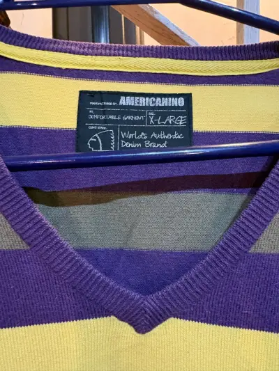 Suéter a rayas multicolor Americano talla XL - miniatura 2
