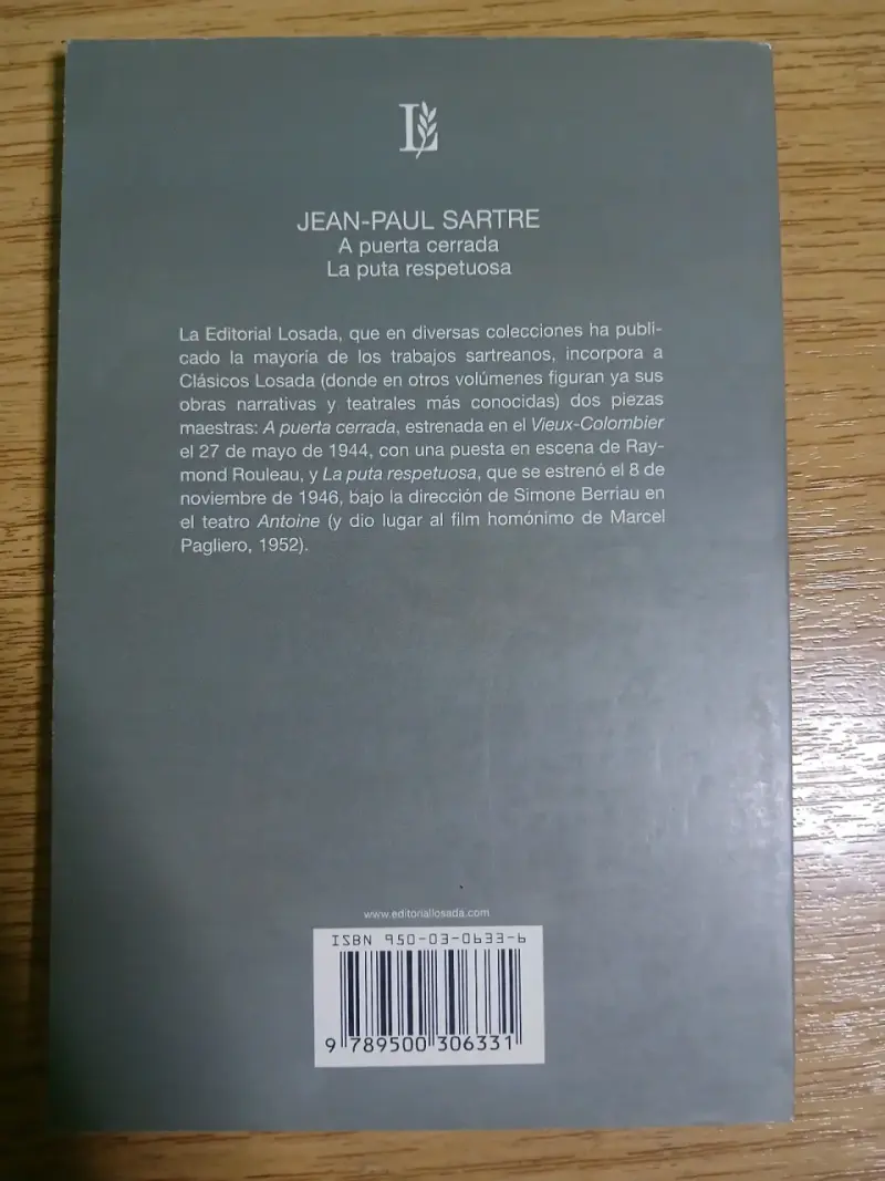 Libro 'A puerta cerrada' de Jean-Paul Sartre - 2