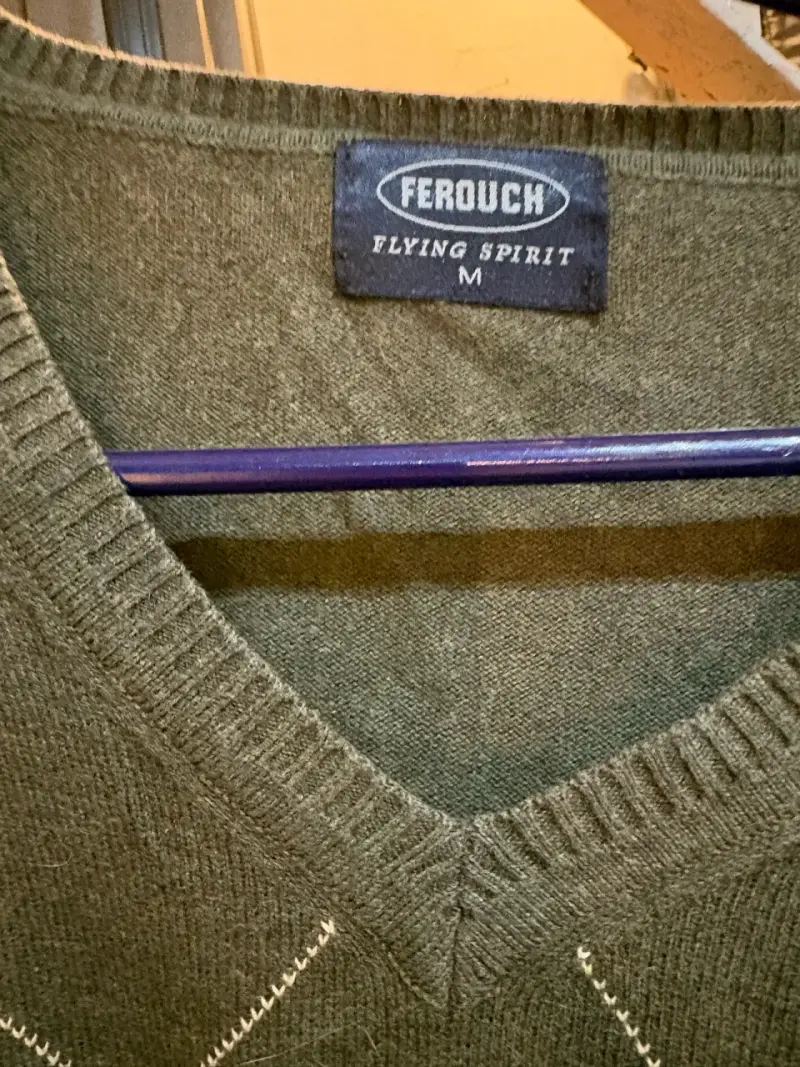 Suéter verde Ferouch con diseño de rombos - 2