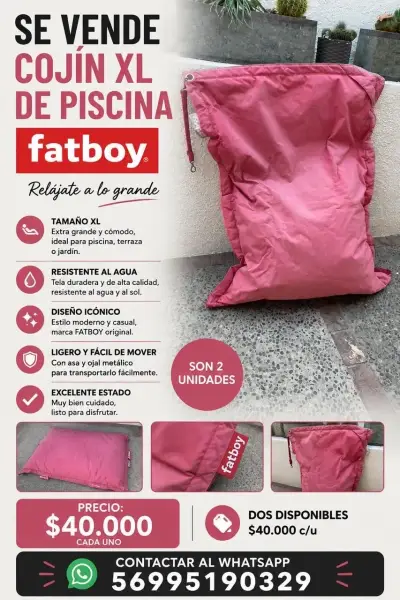 Cojín XL de piscina Fatboy resistente al agua - miniatura 1