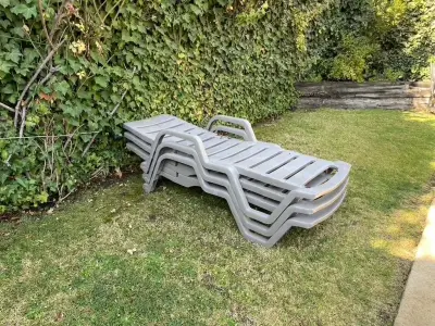 Reposeras de jardín con cojín en excelente estado - miniatura 2