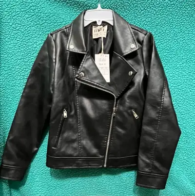 Chaqueta biker negra Melt talla 14 - miniatura 1