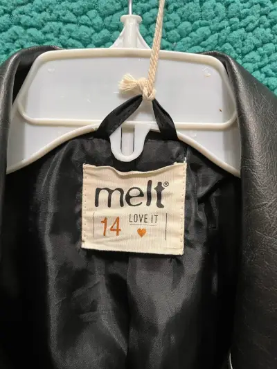 Chaqueta biker negra Melt talla 14 - miniatura 3