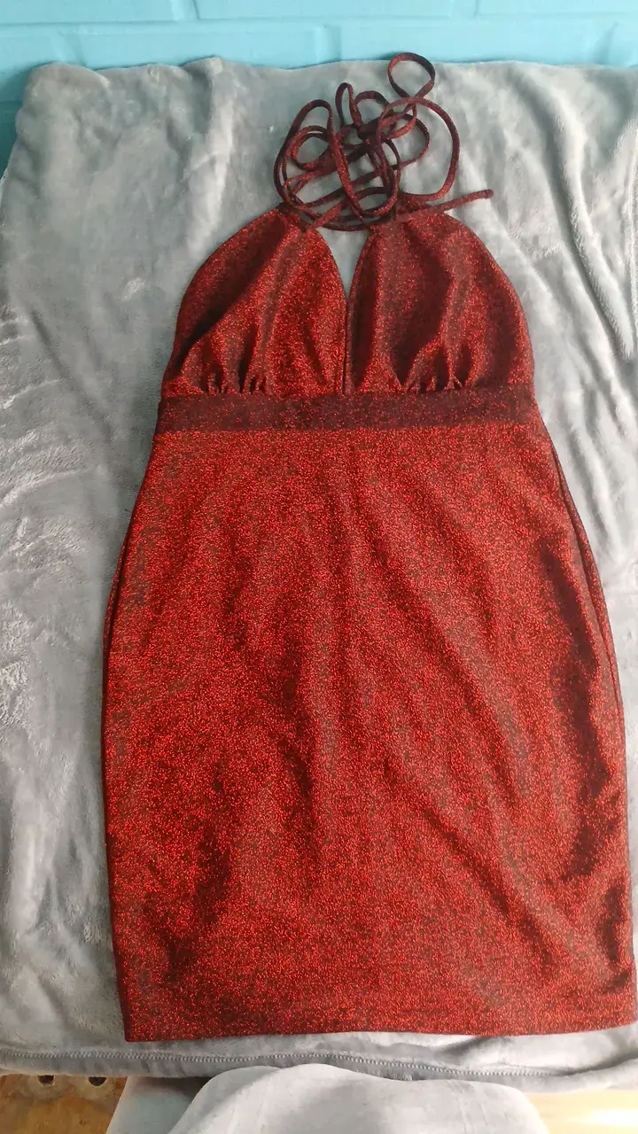 Vestido rojo brillante Shein Curve talla XL - 1