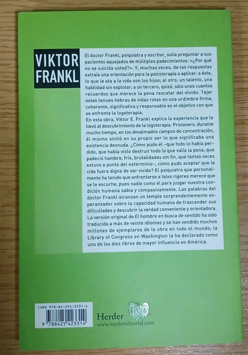 Libro El Hombre en Busca de Sentido de Viktor Frankl - 2