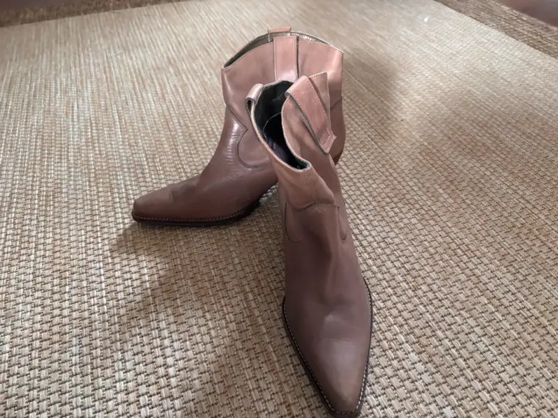 Botines de cuero marrón para mujer - 2