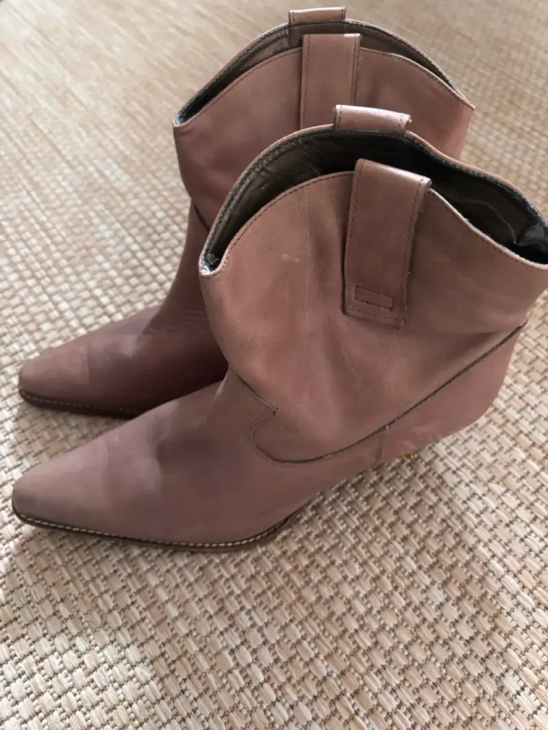 Botines de cuero marrón para mujer - 3