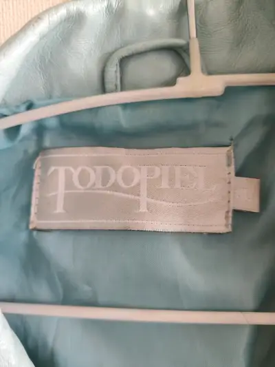 Chaqueta de cuero azul claro para mujer Todopiel - miniatura 4