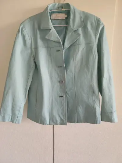 Chaqueta de cuero azul claro para mujer Todopiel - miniatura 5