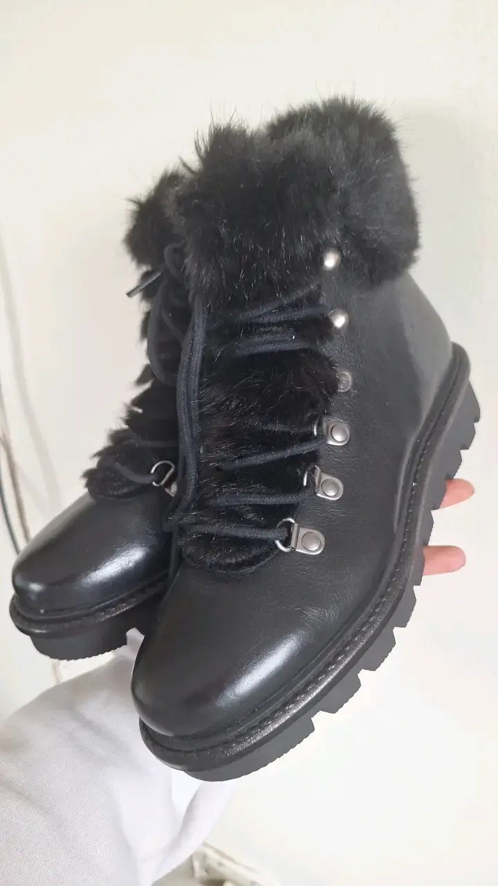 Botas negras con forro de peluche para invierno - 3