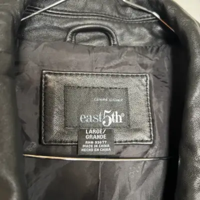 Chaqueta de cuero negro East 5th para mujer - miniatura 3