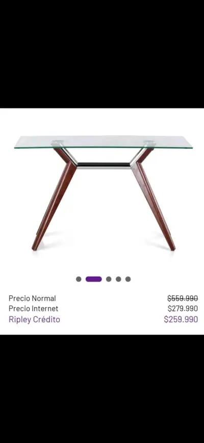 Mesa de arrimo con patas de madera moderna - miniatura 4