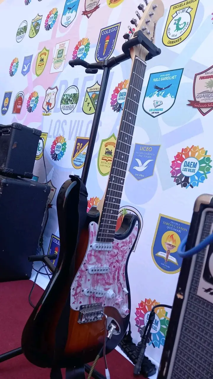 Guitarra eléctrica con diseño de labios - 3