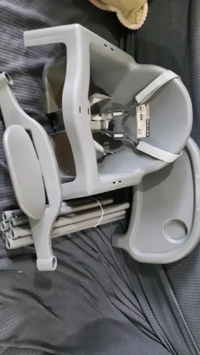 Silla de comer para bebé desmontable gris - miniatura 1