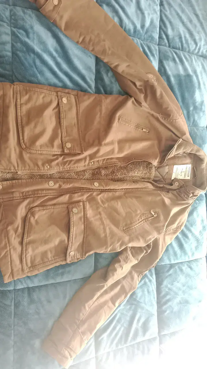 Chaqueta de hombre marrón con forro