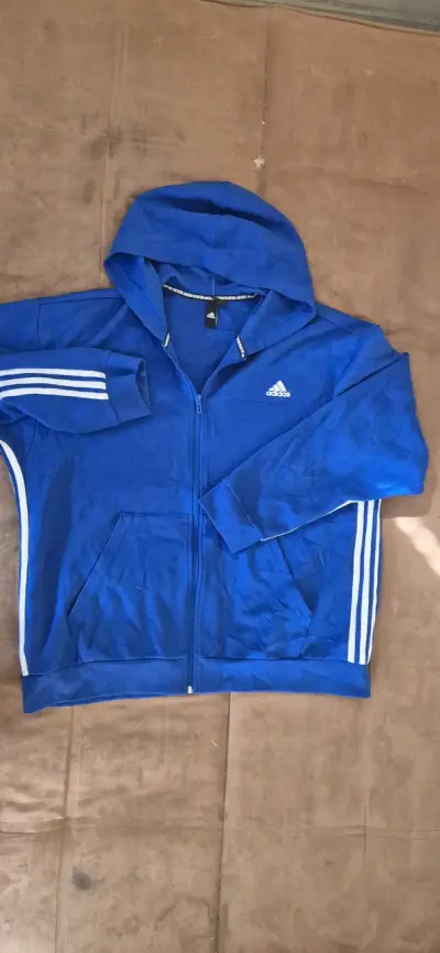 Polerón azul con capucha Adidas para hombre - miniatura 1