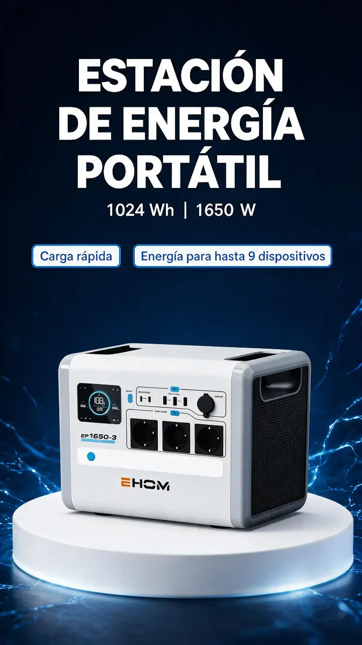 Estación de energía portátil Ehom 1024Wh 1650W - 1