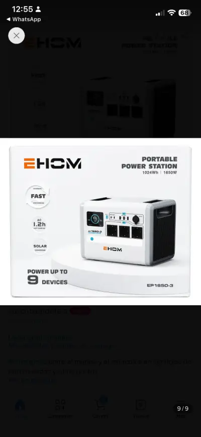 Estación de energía portátil Ehom 1024Wh 1650W - miniatura 2