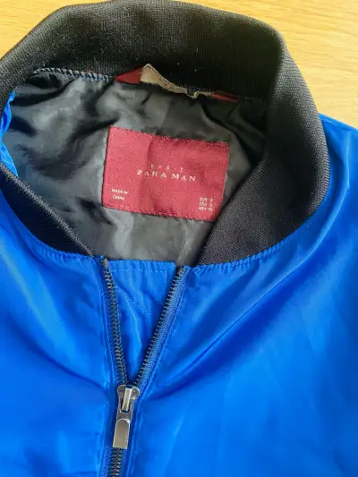 Chaqueta bomber azul para hombre Zara - miniatura 2