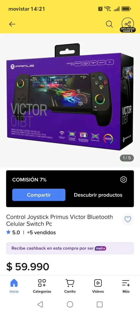 Control Joystick Primus Victor 01BT Bluetooth - 4