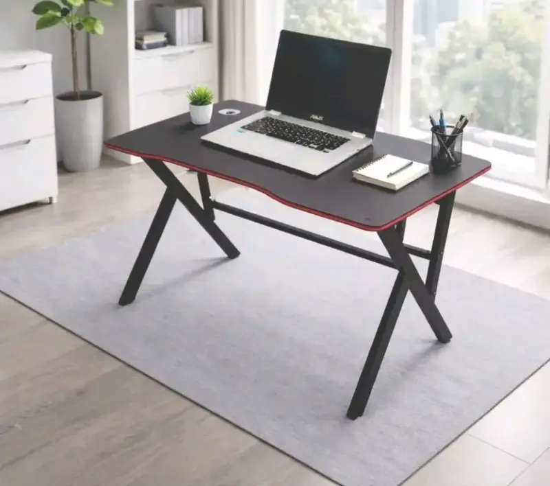 Escritorio Gamer Negro con Detalles Rojos - 3
