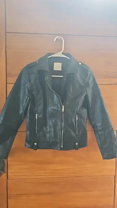 Chaqueta de cuero sintético negra FSP - miniatura 3