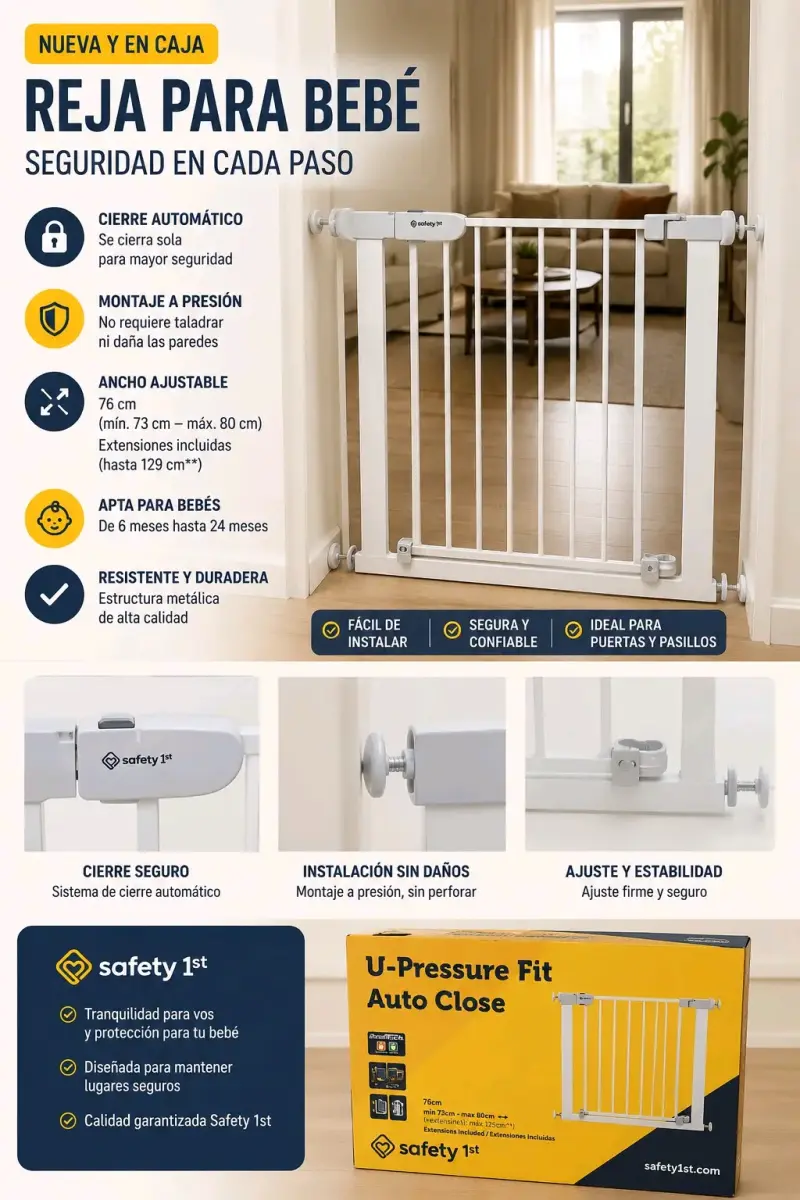 Reja para bebé Safety 1st con cierre automático - 1