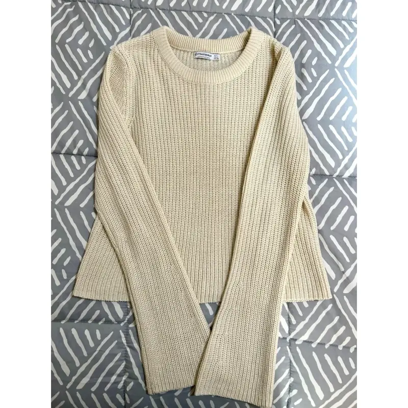Suéter beige de punto Stradivarius talla L - 1