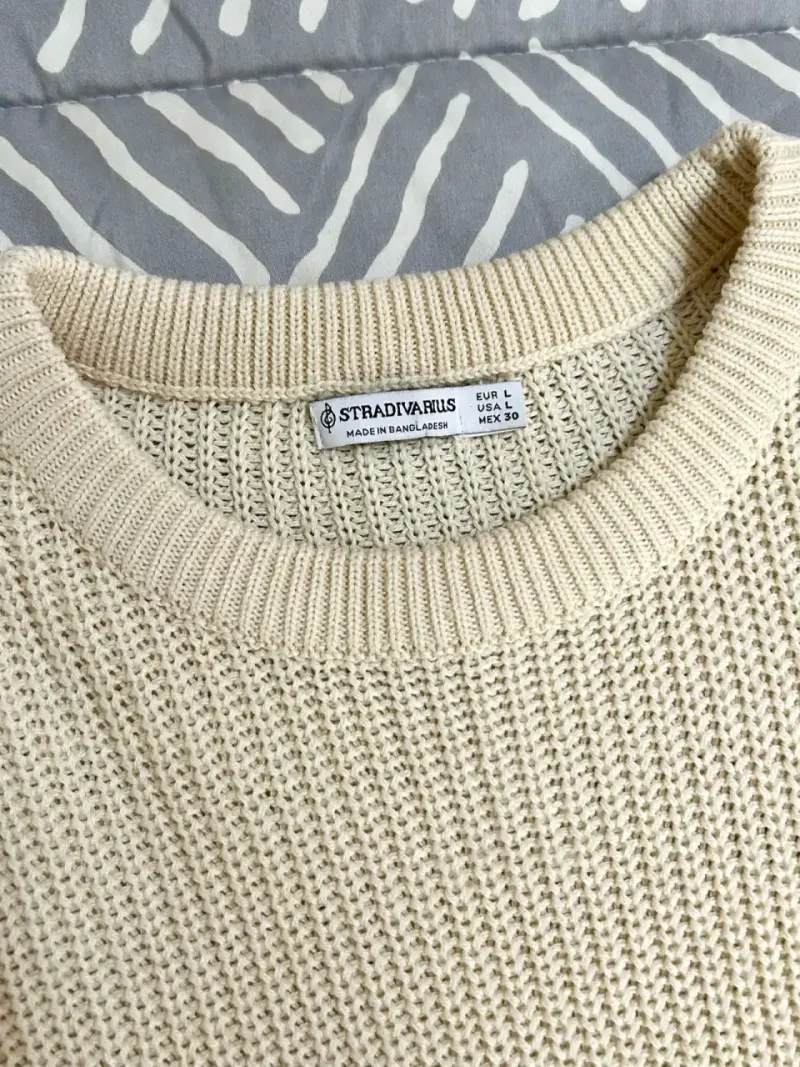 Suéter beige de punto Stradivarius talla L - 2