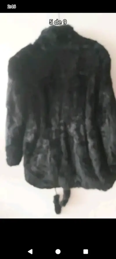 Abrigo de piel auténticas marrón y negro talla L/X - miniatura 5