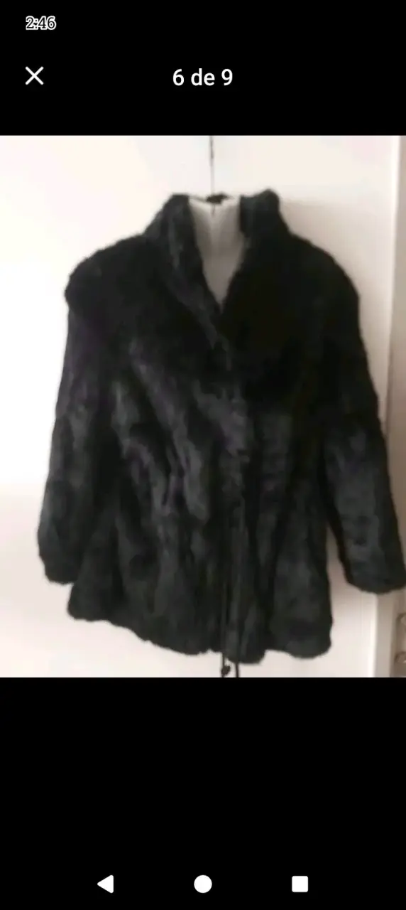 Abrigo de piel auténticas marrón y negro talla L/X - 6