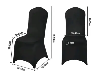 Pack 6 Fundas elásticas negras para silla - miniatura 1