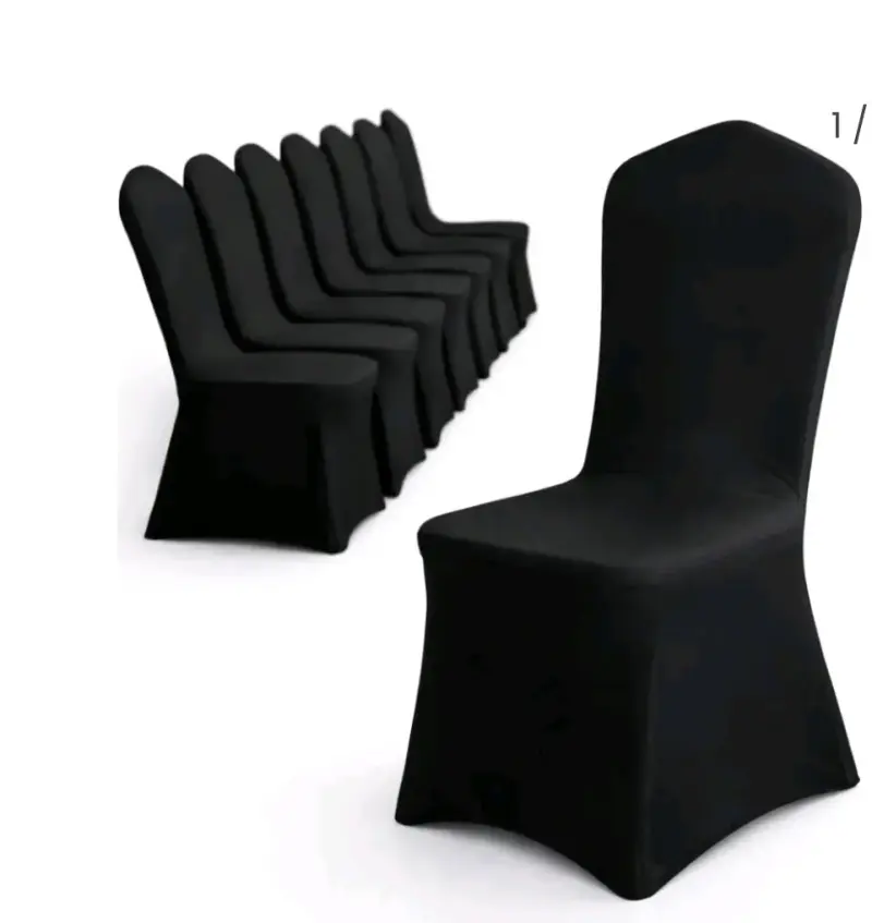Pack 6 Fundas elásticas negras para silla - 2
