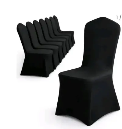 Pack 6 Fundas elásticas negras para silla - miniatura 2