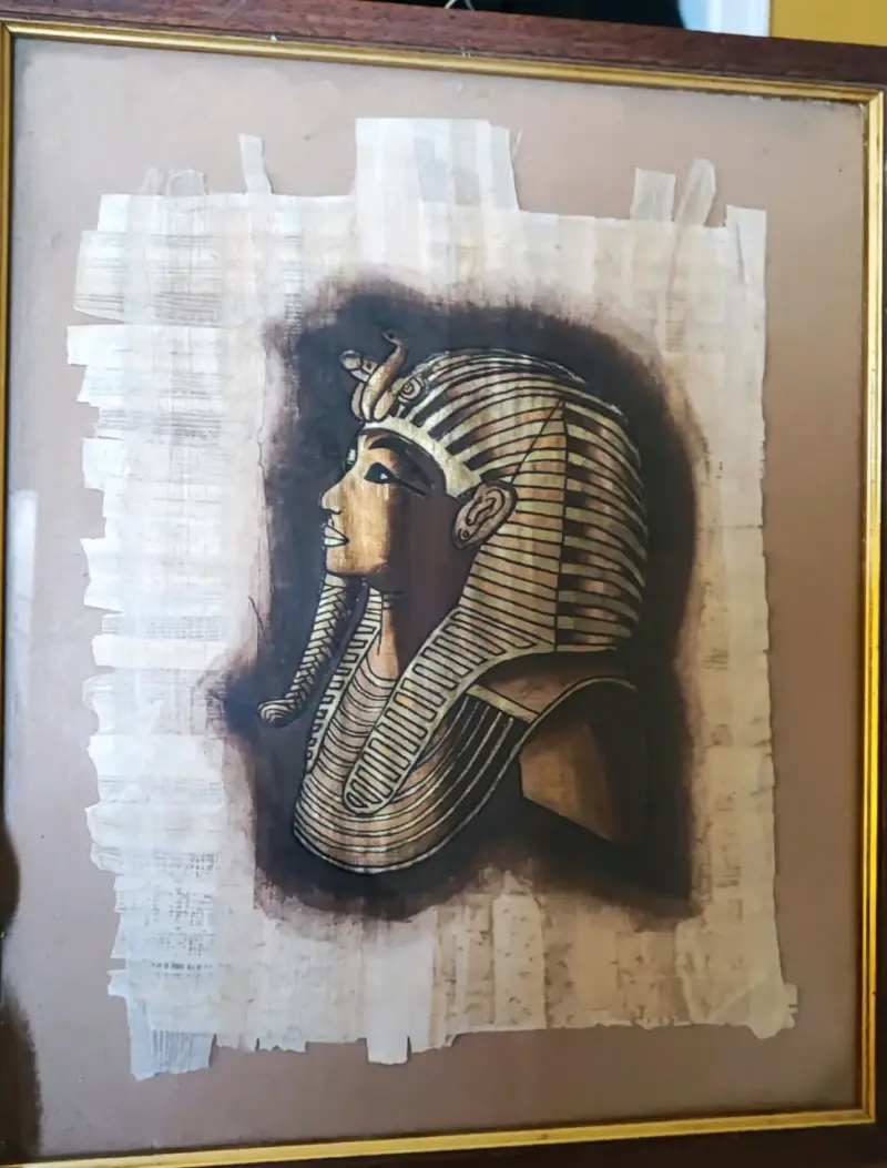 Cuadro decorativo de papiro con faraón egipcio