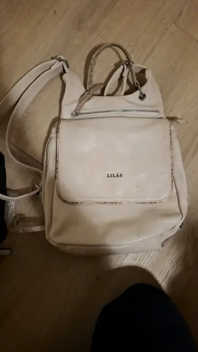 Mochila beige Lilás con cierre frontal - miniatura 1
