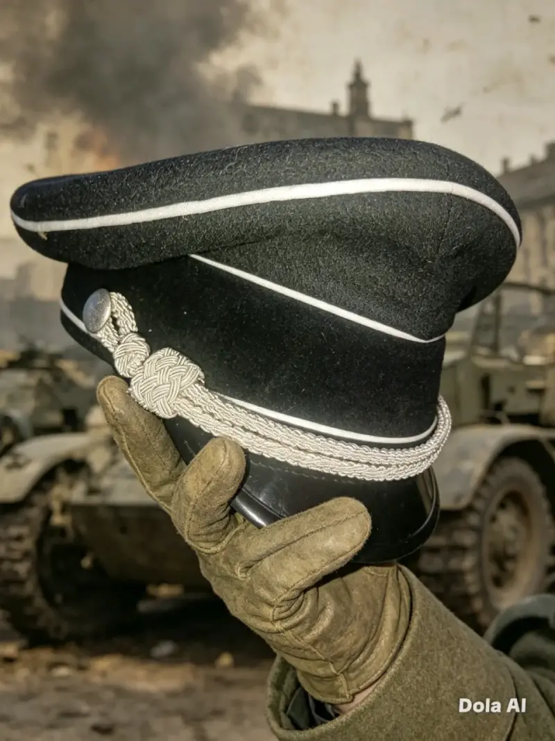 Gorra de oficial negra con detalles blancos - 3
