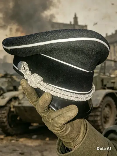 Gorra de oficial negra con detalles blancos - miniatura 3