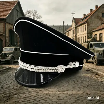 Gorra de oficial negra con detalles blancos - miniatura 4