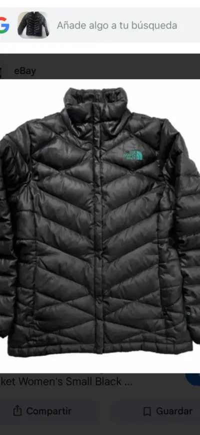 Chaqueta negra acolchada The North Face para mujer - miniatura 1