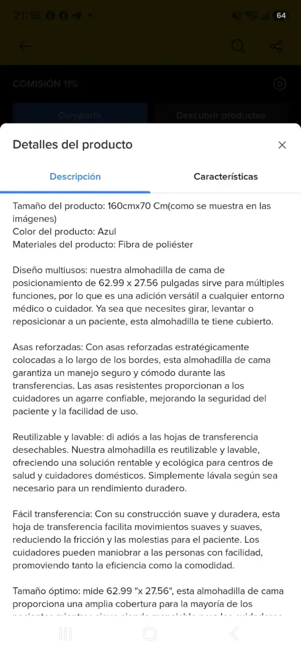 Almohadilla y Camilla Azul para Cama - 2