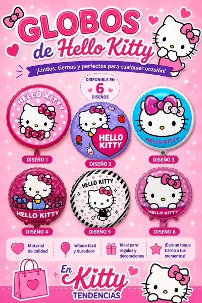 Globos redondos Hello Kitty Cinka - miniatura 1