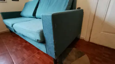 Sofá de Tela verde (gato no incluído 🐱) - miniatura 3