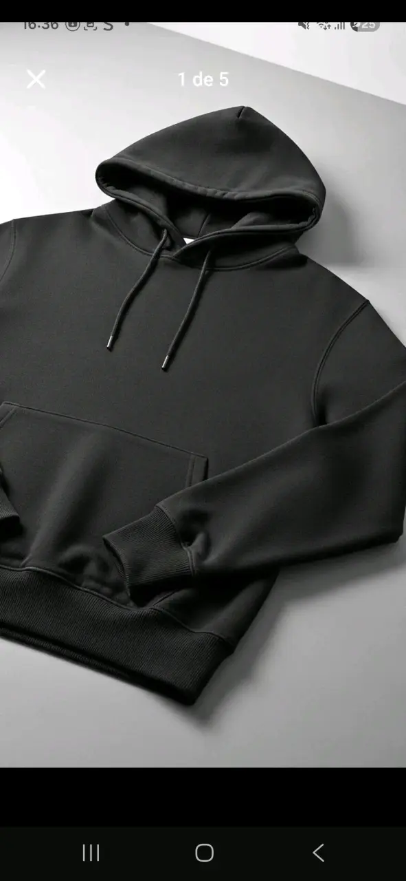 Polerón nuevo con capucha negro estilo Zara - 3