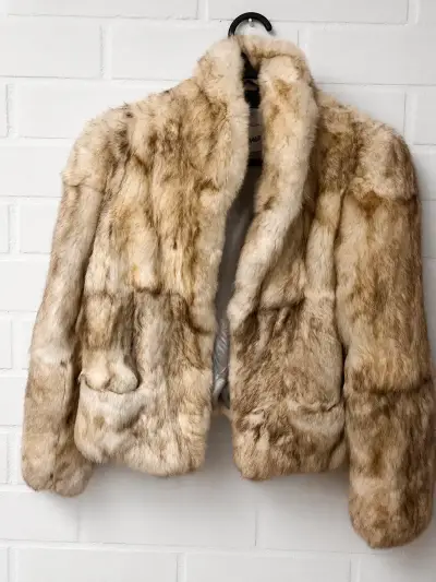 Chaqueta de piel real beige Berman's - miniatura 1