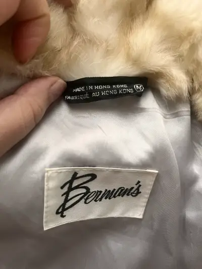 Chaqueta de piel real beige Berman's - miniatura 2