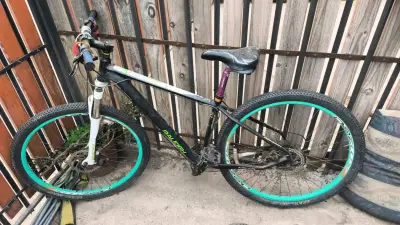 Bicicleta de montaña Raleigh con llantas verdes - miniatura 1